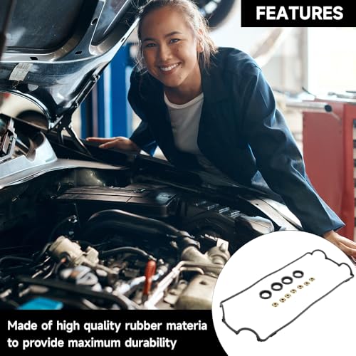 Image of Engine Valve Cover Gasket - Compatible for Acura Integra L4 1.8L 1990-2001 for Honda CR-V L4 2.0L 1997-2001 - Replace Part 12341-PR4-A00