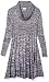 Calvin Klein Women's Long-Sleeve Cowl-Neck Printed Fit-and-Flare Sweater Dress
