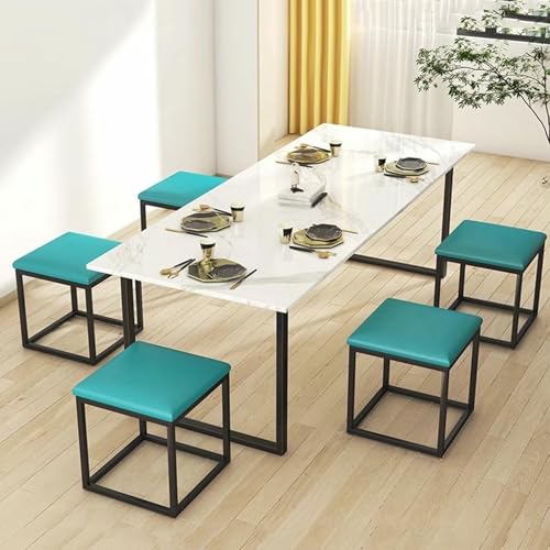 Chaise de cube ottoman modulable : 5 tabourets en cuir design