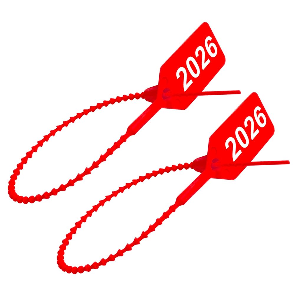 (1000 Pack) 2026 UL Rated Dated Fire Extinguisher Pull Tight Tamper Seals (RED Color)