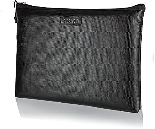 Document Bag Fireproof Safe File Folder Silicone Coated Fire Water Dust Resistant Zipper Organizer Bag for B5/A4 Size File,Contract,Money,Bills,ipad,Smart Phone,Jewelry,Passport 13.5"×9.8"×1.4"