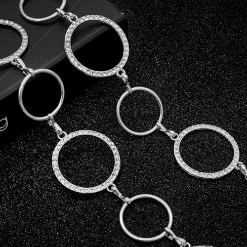 LIMHOO Metal Waist Chain for Women Rhinestone Chain Belt Crystal Waist Belt for Dress4