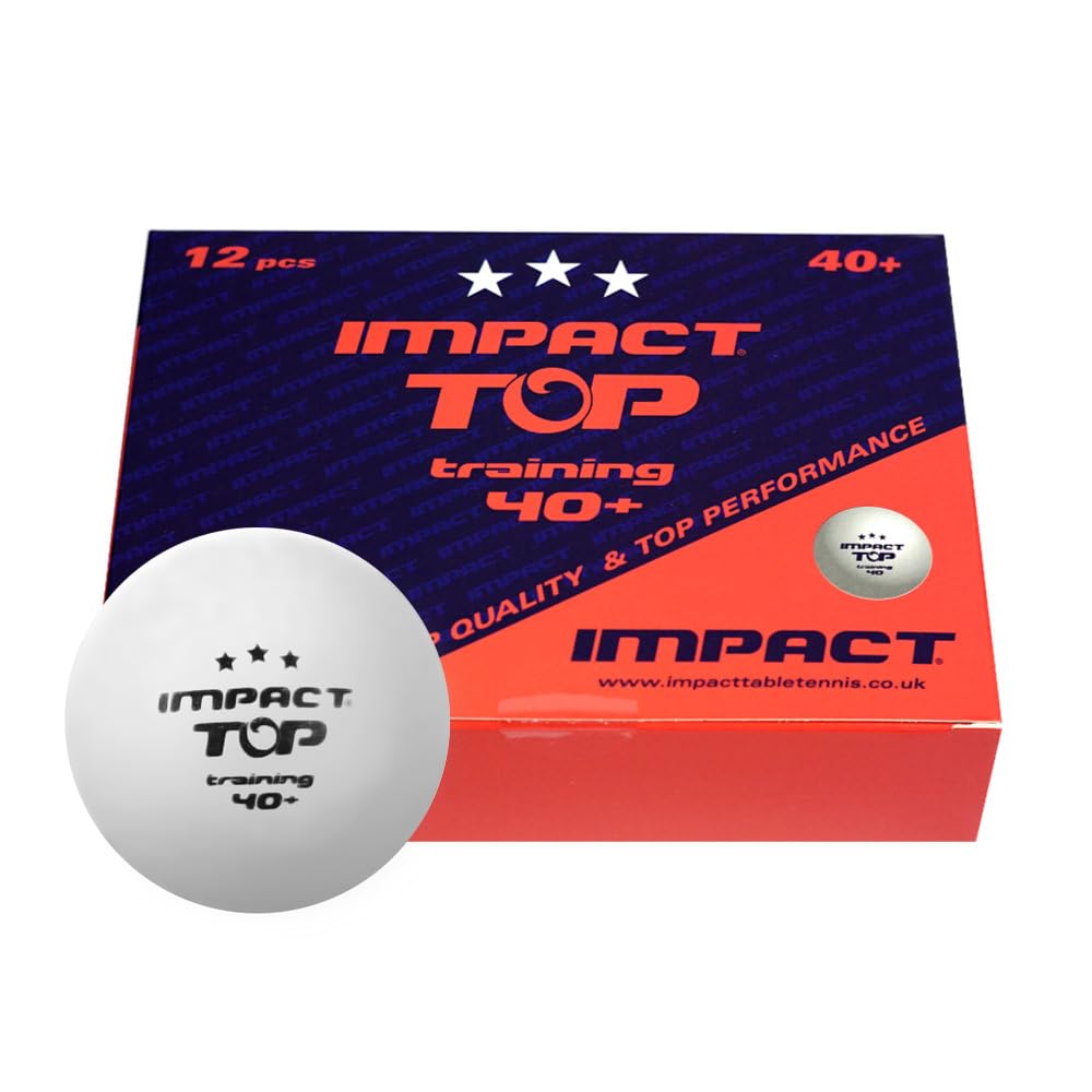 IMPACT TOP Training Table Tennis Balls (12 White)
