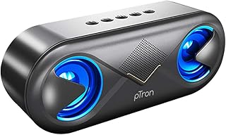 pTron Fusion 10W Bluetooth Speaker, Pristine Stereo Sound, 10Hrs Playtime, Bluetooth 5.0 Speaker, Portable Design, Multi-Play Modes BT/3.5mmAux/TF Card/USB Ports, Integrated Controls (Raven)