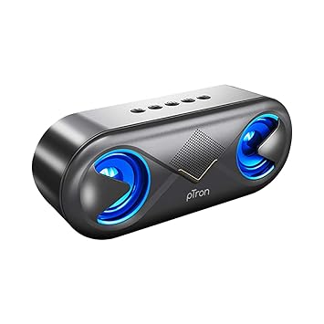 pTron Fusion 10W Bluetooth Speaker, Pristine Stereo Sound, 10Hrs Playtime, Bluetooth 5.0 Speaker, Portable Design, Multi-Play Modes BT/3.5mmAux/TF Card/USB Ports, Integrated Controls (Raven)