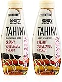 Mighty Sesame 'Whole Seed' Creamy & Ready Squeezable Tahini Paste, 10.9oz (2 Pack) Gluten Free, Vegan, Non GMO, Keto Friendly, Plant Based Protein, Kosher