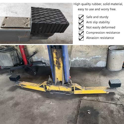 Image of 4 Pure Solid Universal Rubber Lift Pads, Used for car Lifts, Jacks, Frames 6-3 /8 inchx 4-3 /4 inch x 3 inch(160mm x 120mm x 75mm)