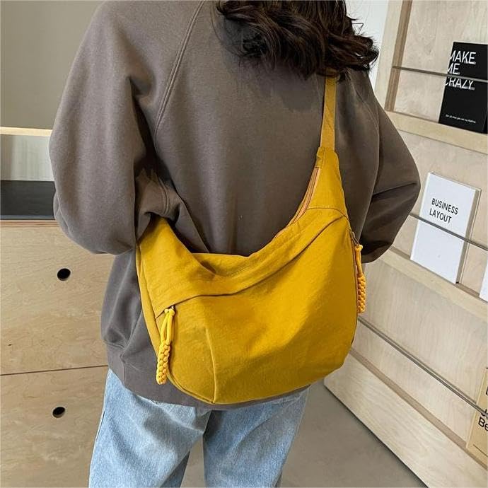Image of Nylon Crescent Crossbody Bag for Women Shoulder Tote Handbag Casual Sling Bag Dumpling Purse Bag for Outdoor Travel