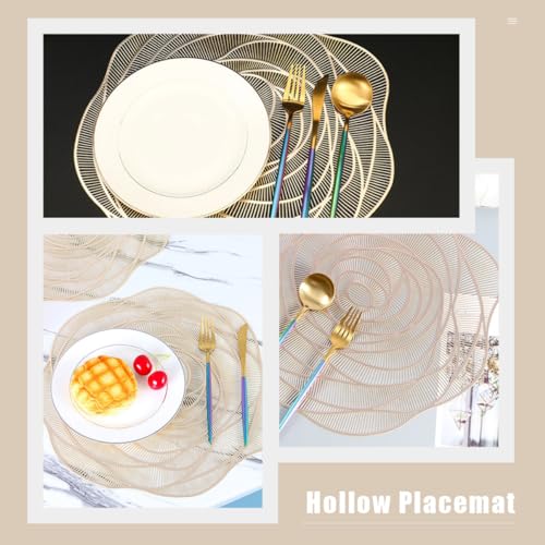 Set de table PVC doré ajouré rose 38 cm pour maison - 8
