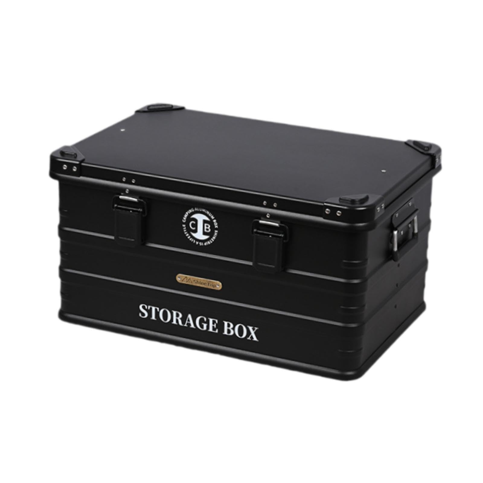 Yiju Camping Storage Box Aluminum Groceries Organizer with Lid Trunk Storage Organizer Container for Backpacking Kitchen Barbecue, L