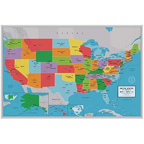 Laminated US Scholar Map Poster Cover