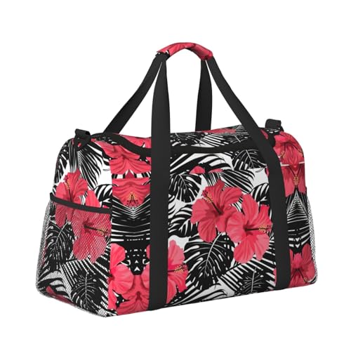 Sac de week-end imprimé hibiscus pour vos escapades et voyages