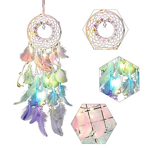 SietDESEO LED Dream Catcher Wall Decor, Dream Catcher, Handmade Dream Catcher for Girls Boy Kids Bedroom Wall Hanging Living Room Wedding Party Christmas Decoration and Ornament Festival Gift - Thumbnail 4