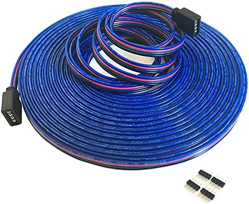 4 Pin 10 m RGB Extension Cable Line LED RGB Cable Connector for LED Strip Light RGB5050/RGB3528 10m/32.8ft Energy Class A++