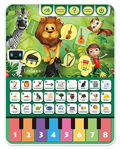 Lexibook Tablette parlante éducative pour Apprendre l'alphabet, Les Chiffres, Les Animaux et la Musique, Espagnol