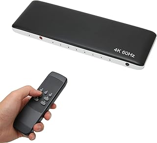 Gedourain Full HD Video Switch, Multi Format 7 in 1 Out Stable Button Control 4K HD Multimedia Interface Switcher 4K 60Hz 100‑240V for Monitor for PS4(#3)