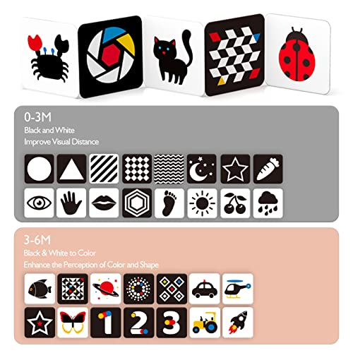 Newborn Toys High Contrast Baby Flashcards Tummy Time Baby Cards 0-6 Months Black And White Infant Toys 0-3-6 Months Montessori Sensory Cards 20 Pcs 6''×6'' Visual Stimulation #TOP3