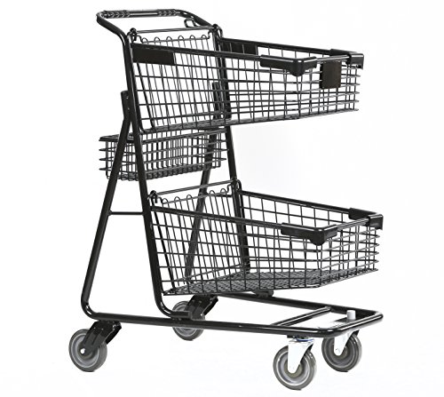 Advance Carts 100x-Black-3pack X-Series Shopping Cart, 100 L, Black Powder Coat (Pack of 3)