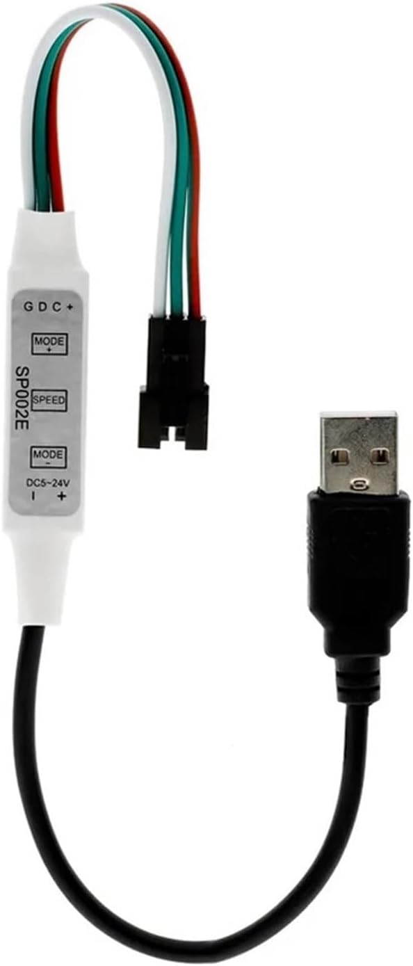 1 Piece SP002E WS2812B WS2811 RGB LED Strip Controller USB DC Connector Mini 3-Key for Pixel LED Strip 5V 24V(USB Line)