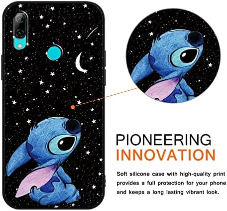Omyzo [2 pieces] Phone Case for Huawei P smart 2019 6,21",Cute Cartoon Character Fun Unique Kawaii Anime Pattern Shockproof Hard TPU Bumper Protective Balck Cover Black