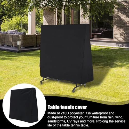 Asfrode Tischtennis Schutzhülle: 1 Stück 210D Wasserdicht Oxford Tischtennisplatte Abdeckung, Wetterfest, für Außen- und Innenbereich (165x70x185cm)
