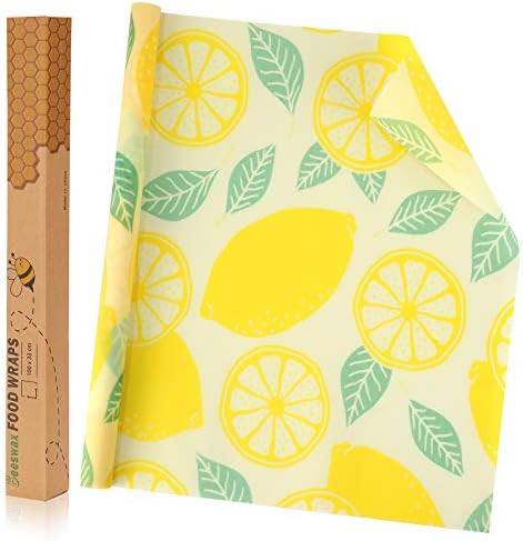 Beeswax Food Wrap Roll 39'' x 12'' - Organic Reusable Beeswax Wrap Eco Friendly Natural Sustainable Food Storage Wraps for Sandwich, Cheese, Fruit, Bread, Snacks