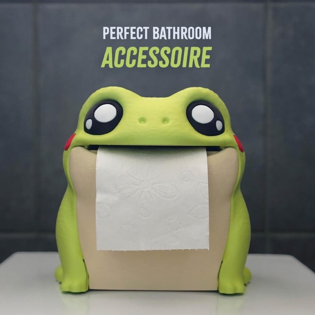 Elegant Frogs Face Tissue Box Container Spacious Interior Quick Access Opening Home Decorative Accent