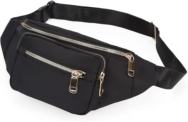 Estwell Bum Bag Waist Pack Men Women Waterproof Festival Fanny Pack Travel Waist Bag Large Capacity with 4 Zip Pockets Money Hip Pouch