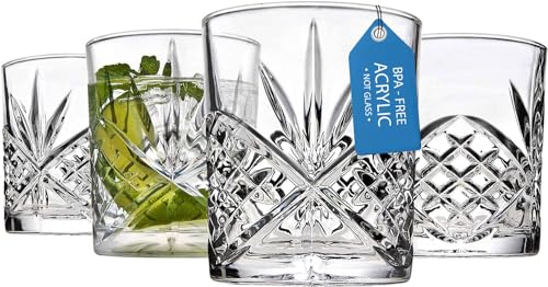 Godinger Shatterproof Acrylic Old Fashioned Rocks Glasses, Set of 4, 11oz - image 1
