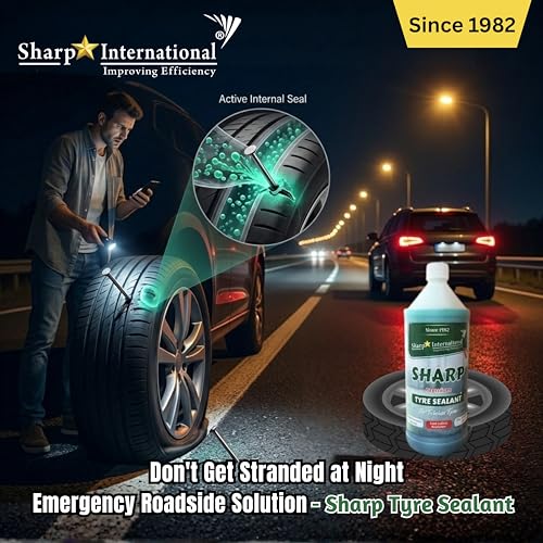 Image of Sharp Premium Tyre Sealant for Tubeless Tyres | Instant Puncture Repair Liquid | Long Lasting Protection | Prevents Air Leakage | Suitable for Cars, Bikes & Scooters