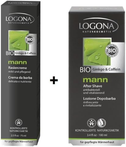Logona Mann Shaving Cream 75 ml and Men's Aftershave Lotion 100 ml in Set for Perfect Men's Skin