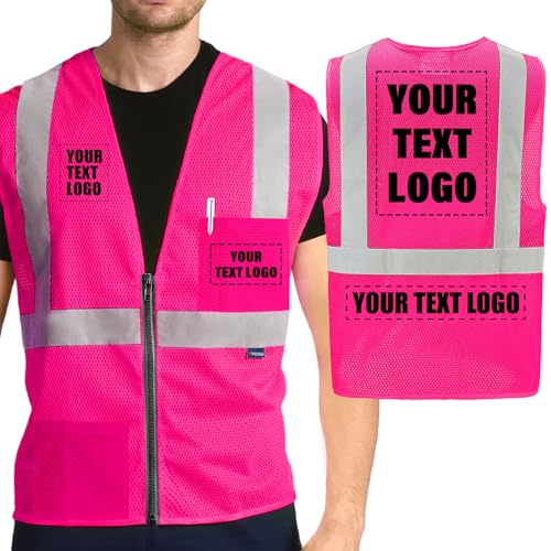 Image of AYKRM 2 Pocket Mesh High Visibility Reflective Safety Vest for men & Women ANSI /ISEA 107 Standards