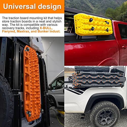 Mounting Pins Kits For Traction Boards, Universal Lockable Theft-Proof Mount Pins Kit With 4 Padlocks, Fit For Almost All Recovery Tracks #TOP1