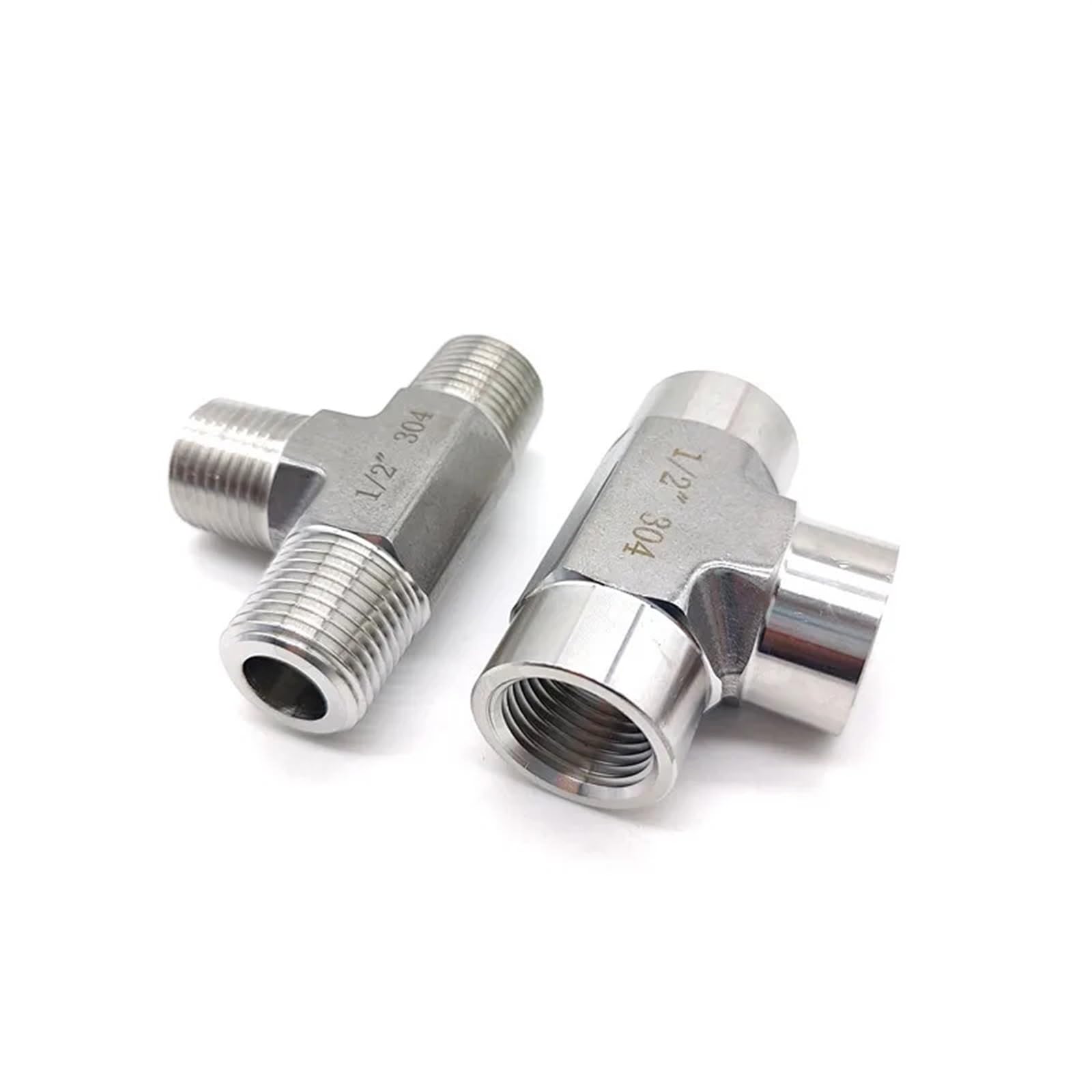 Conector en T de 3 vías Accesorio en T de forja Acero Inoxidable con Rosca Macho/Hembra 1/8", 1/4", 3/8" y 1/2" for tuberías Agua Alta presión(Female Thread,1/4")