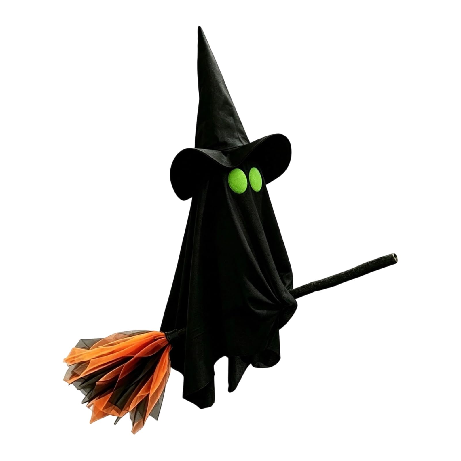 Halloween Ghost Witch Broom Hanging Ornament Spooky Pendant for Indoor Outdoor Haunted House Party Decor with 70cm Height [object Object] [object Object]