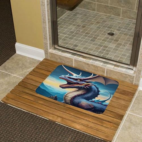 Felpudo de bienvenida de 50 cm x 80 cm con grabado de dragón para exterior e interior 8
