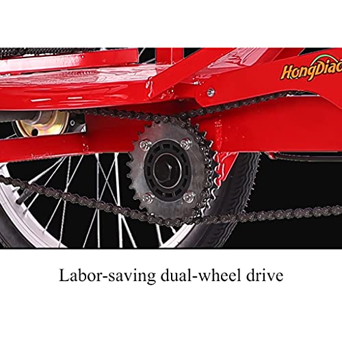 3-Rad-Fahrrad, rotes Trike-Fahrrad mit Einkaufskorb, Dreirad für Erwachsene, für Senioren, Damen, Herren, Trikes, Freizeit, Einkaufen, Picknick – Bild 4