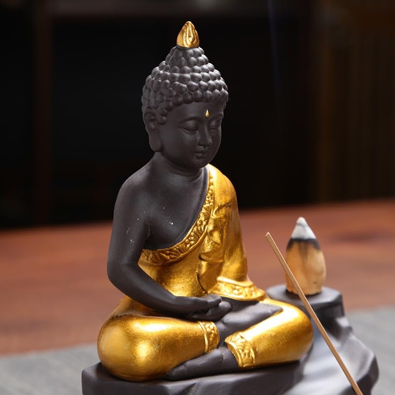 Fioletowy piasek Budda kadzidło kadzidło uchwyt kadzidła, ozdoby, budda przepływowy kadzidełko kreatywny przepływowy palnik kadzideł(C)