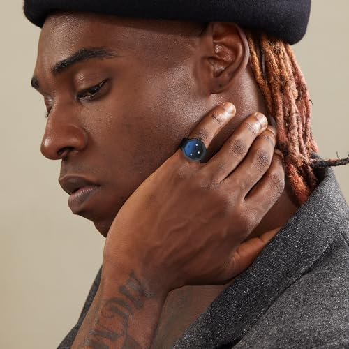 PASCAL Fresno Octagonal Watch Ring for Men, Stainless Steel Finger Watch with Gradient Black and White Dial, Minimalist Design, Quartz Movement, Sapphire Crystal, Adjustable Band, Gifts for Men2