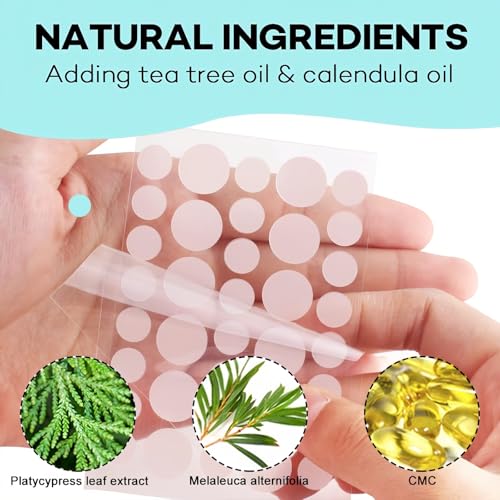 TIKIYOUN Adesivos de espinhas para acne hidrocolóide facial para cobrir espinhas e manchas, 2 tamanh