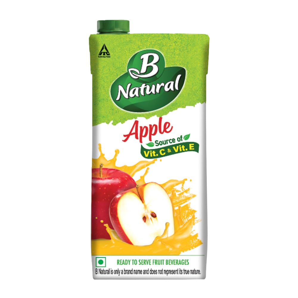B Natural Apple Juice, Goodness of fiber, Vitamin C & E, Made with 100% Fruit Pulp and 0% Concentrate,1 litre-image-18