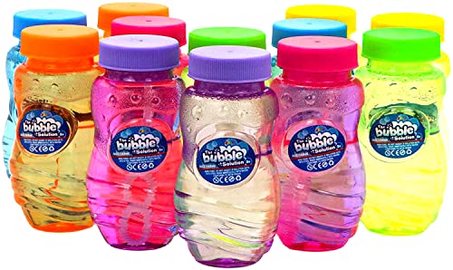 Joyin Bubbles Bottle 12 Pack 5 Oz Party Favor For Kids Bulk Bubble Solution Blowing Wand 2 Dozen Party Supplies Outdoor Toys Wedding Party Summer Celebration Birthday Fun Gift #TOP1