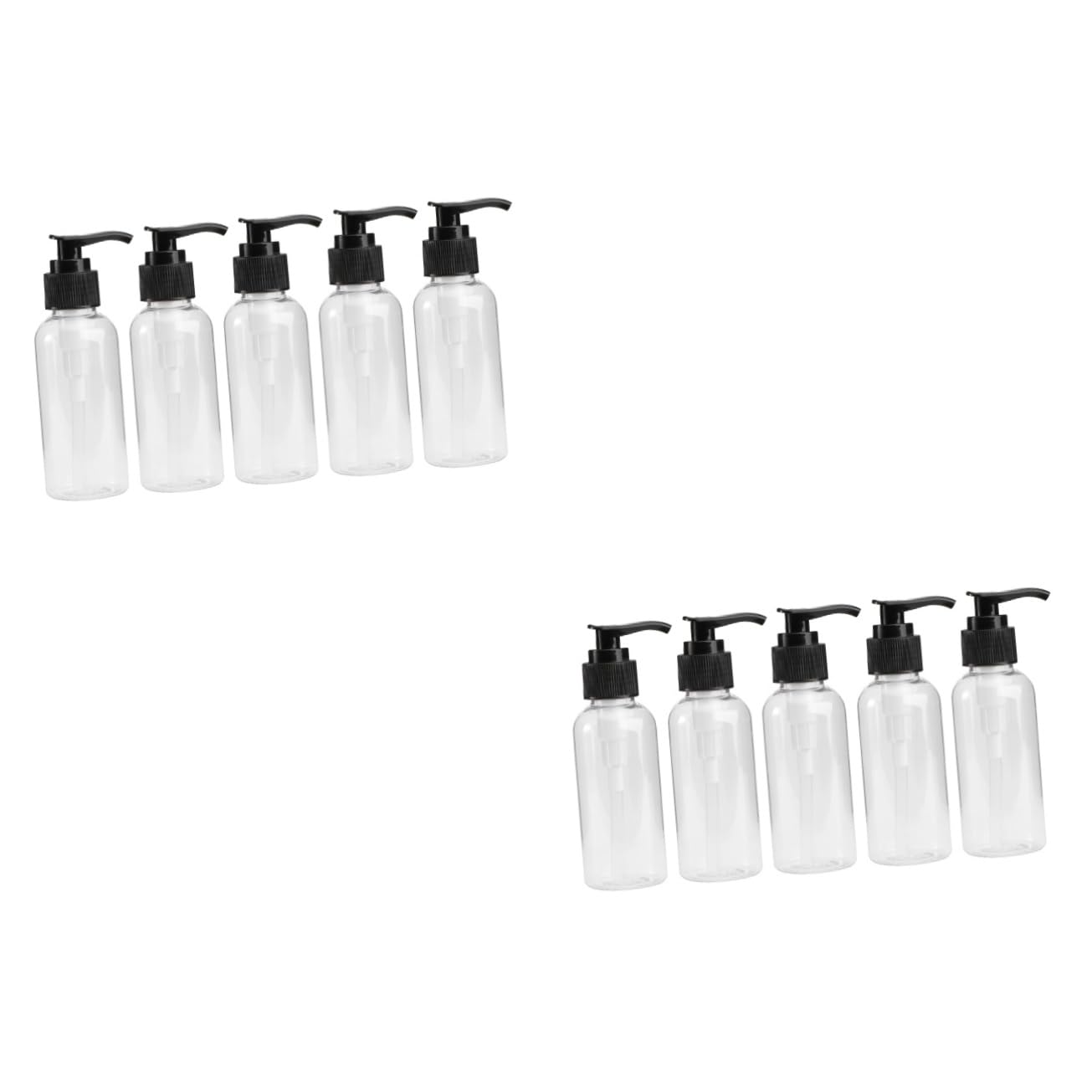 Flacons avec pompe noire Healvian étanches et rechargeables pour cosmétiques en lot de 10