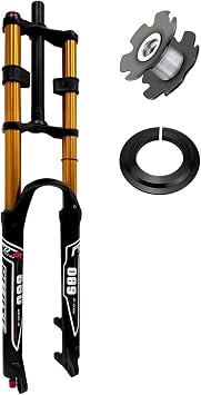 26/27.5/29" Mountain Bike Suspension Fork Travel 180mm DH MTB Air Fork Rebound Adjustable 1-1/8" Straight Double Shoulder Front Fork Manual Lockout QR 9mm