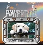 BANBERRY DESIGNS Pet Memorial Photo Ornament Paw Prints on My Heart Hanging Keepsake for Loss of ...