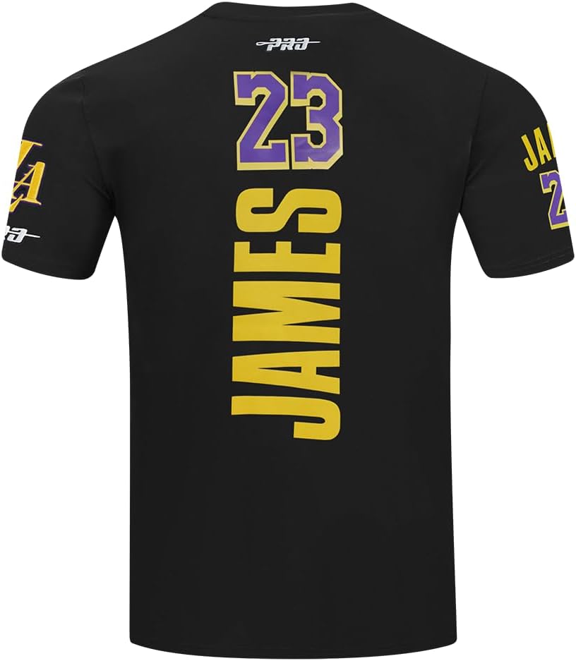 Pro Standard Mens NBA Los Angeles Lakers Lebron James #23 Classic Player Short Sleeve Tee Black XL - Image 2