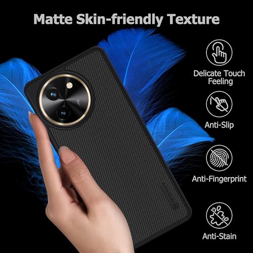 Image of FabeKee Back Cover Case for Vivo T3x 5G| Slim & Lightweight | Ultra-Premium Design | Camera Protection Bump | Fabric Texture Back Case Cover Vivo T3x 5G (PC & TPU, Black)