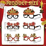 Pajean 32 Pcs Movie Night Party Decorations Eyeglasses Movie Theater Black Red Gold Paper Glasses Frame Film Props Photo Booth for Theater Themed Carpet Birthday Party Favors Supplies - Image 2