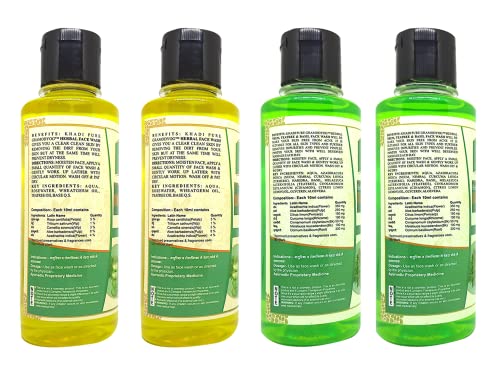 Image of Khadi Pure Herbal & Neem Tea Tree Basil Face Wash, Multicolor, 210 ml (Pack of 4)
