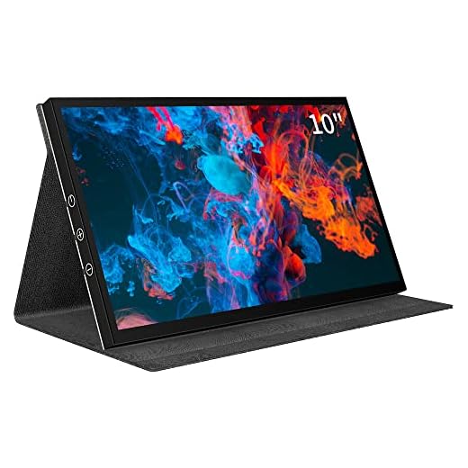 CUQI 10 Inch IPS Portable Monitor, 1024 × 600 HDMI Raspberry Pi Monitor with Leather Stand for Raspberry Pi, Laptop, PC, Switch, Xbox, PS4